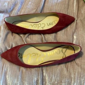 Sam Edelman red suede pointy toe flats